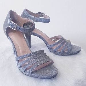 Traci silver gold shiny strappy high heels